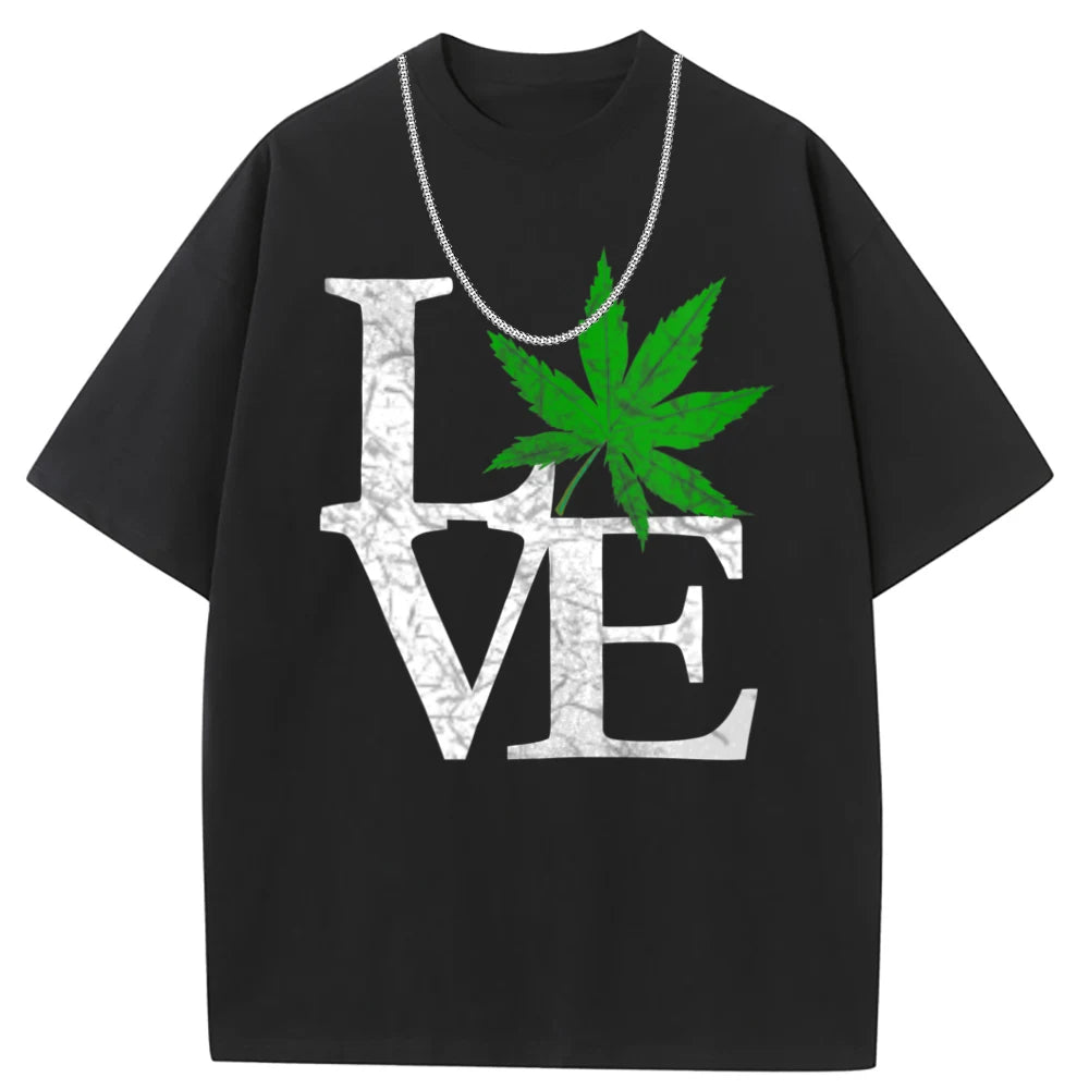 Classic Retro Tshirt I Love The Marijuana Weed Eaf Funny Cannabis Faddish T Shirt Personalized Long Sleeve Sweatshirts Male