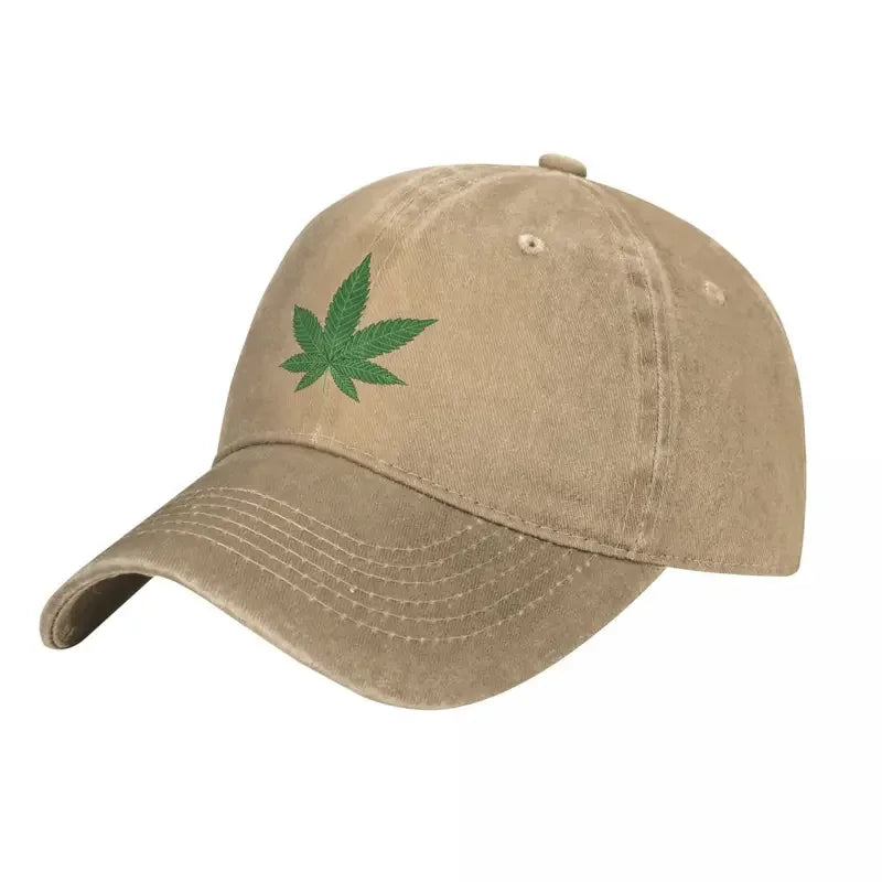 Cannabis Smoke Leaf Baseball Cap Casual Distressed Cotton Trending Snapback Cap Men Women Outdoor Summer Caps Hat