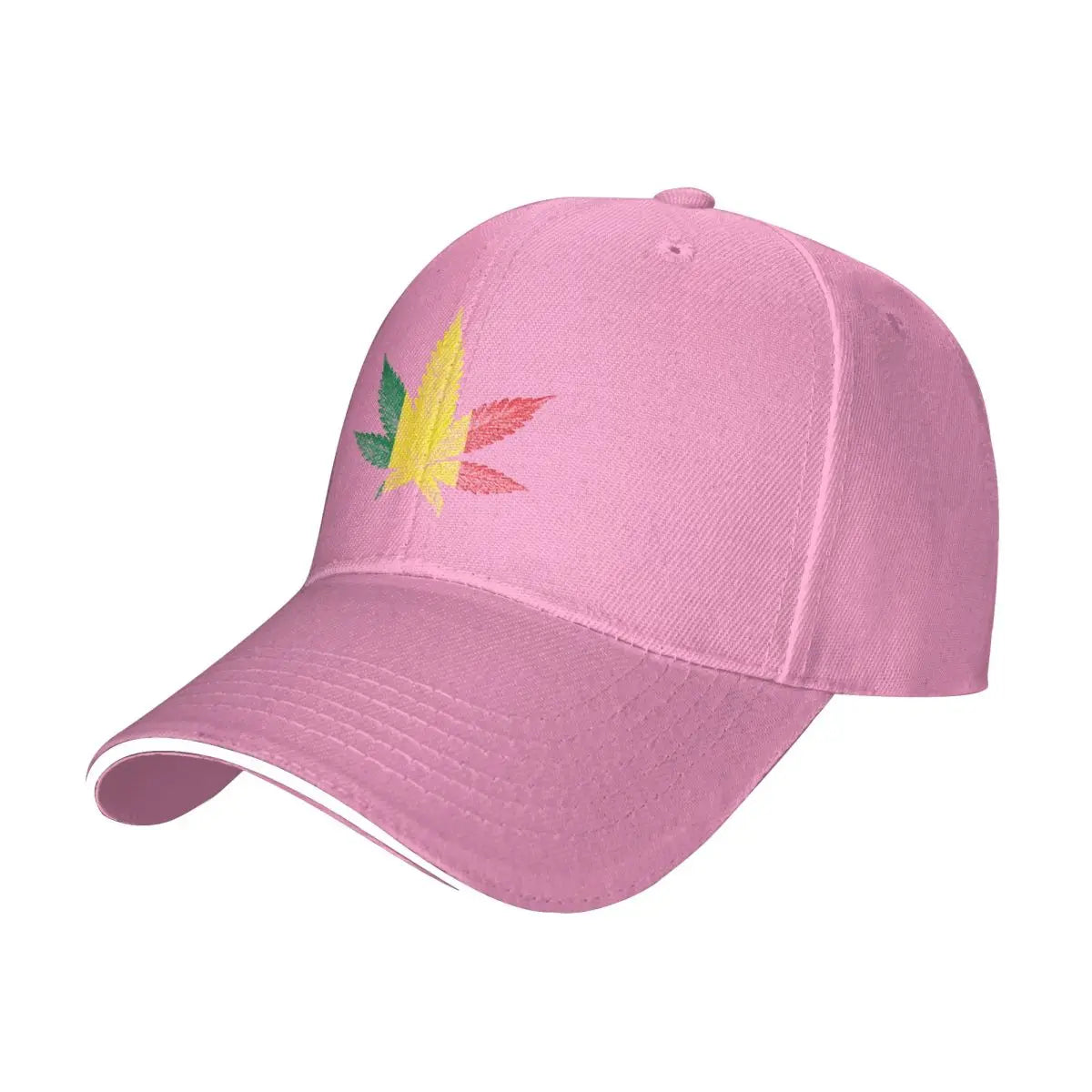 Rastafari Cannabis Leaf Baseball Caps Hip Hop Sandwich Caps for Men Women Adjustable Dad Hat Outdoor