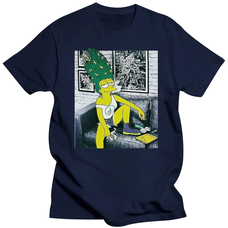 Marge Stoner Stoned. Bong. Drugs Mens T Shirt. Funny Festival. Print Kawaii Summer Style