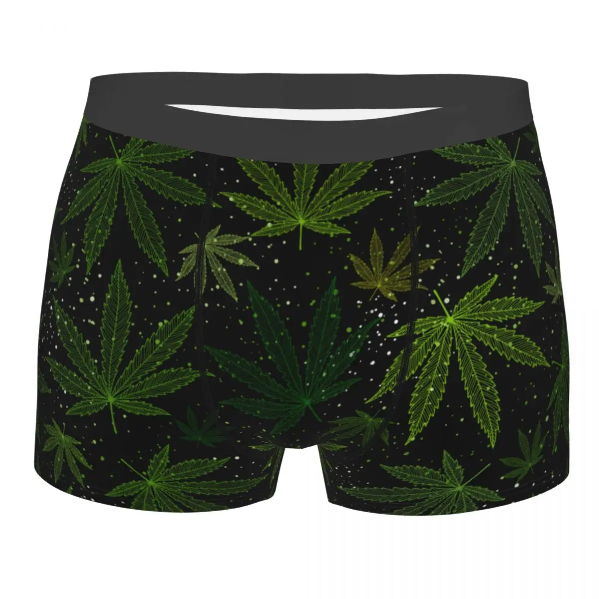 Novelty Boxer Cannabis Leaf Shorts Panties Briefs Men Underwear Marijuana Weed Breathable Underpants for Homme