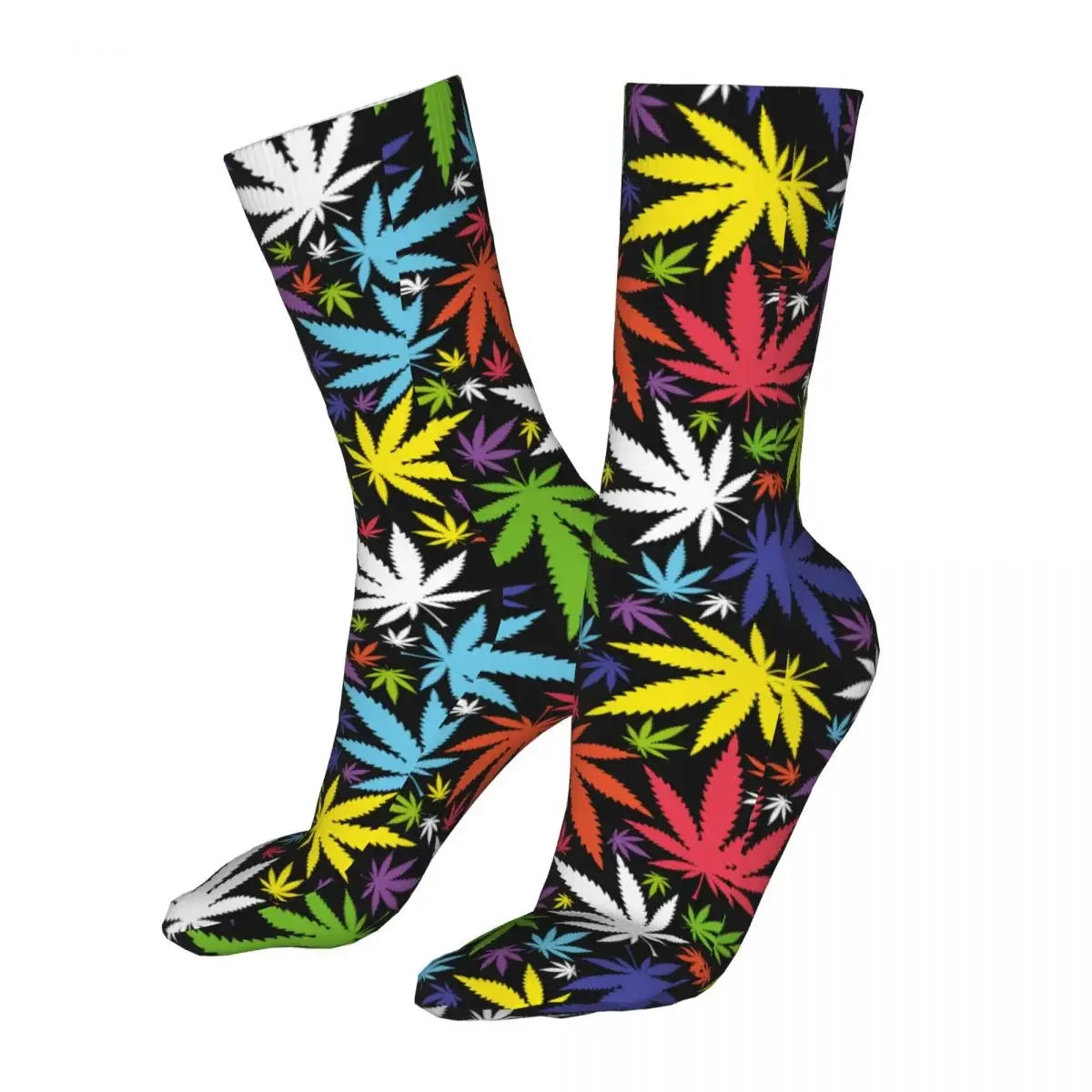 Fashion Socks Male Mens Women Casual Cannabis Leafs Socks Marijuana Weed Leaf Skateboard Socks Spring Summer Autumn Winter