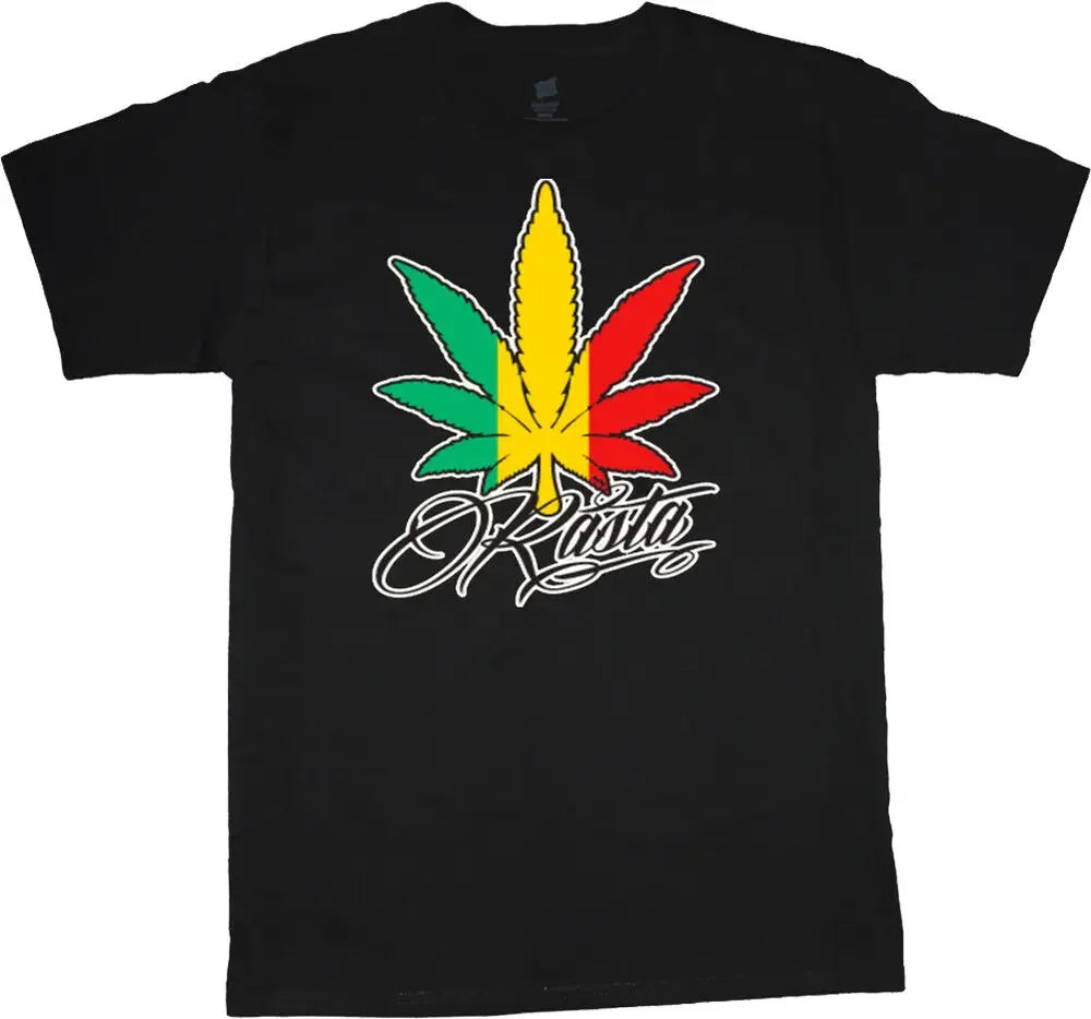 Rasta Pot Leaf 420 Pot Weed Cannabis Rastafarian T-Shirt 100% Cotton O-Neck Summer Short Sleeve Casual Mens T-shirt Size S-3XL