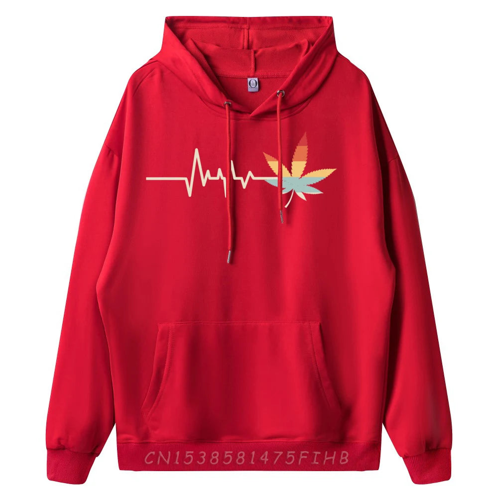 Cannabis Weed Marijuana Leaf Heartbeat Christmas Birthday New Hoodies Mens Designer Clothes