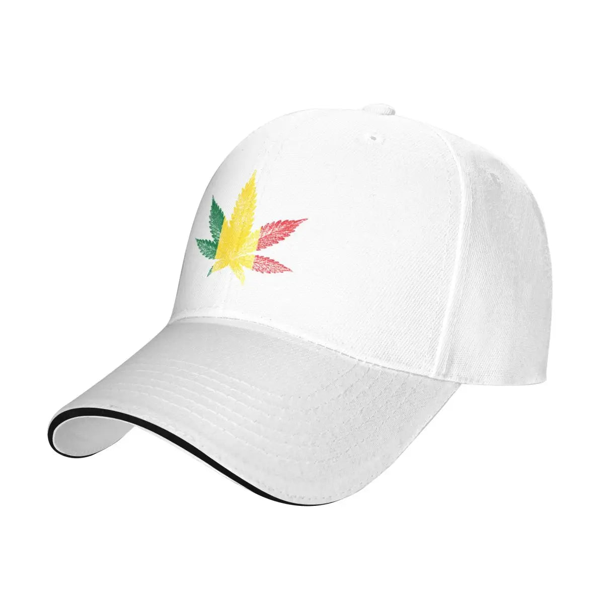 Rastafari Cannabis Leaf Baseball Caps Hip Hop Sandwich Caps for Men Women Adjustable Dad Hat Outdoor