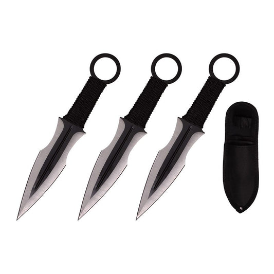 7.5″ Throwing Knives with Sheath 3 Pcs Set – Black [T004207BK]_0