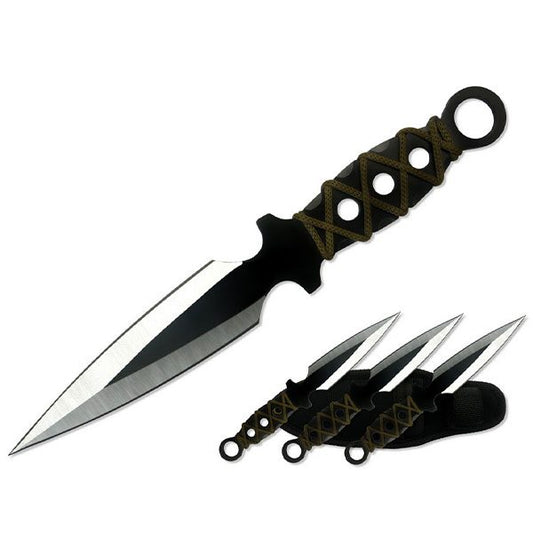 9″ Spear Point Throwing Knives 3 pcs/set [T00608]_0