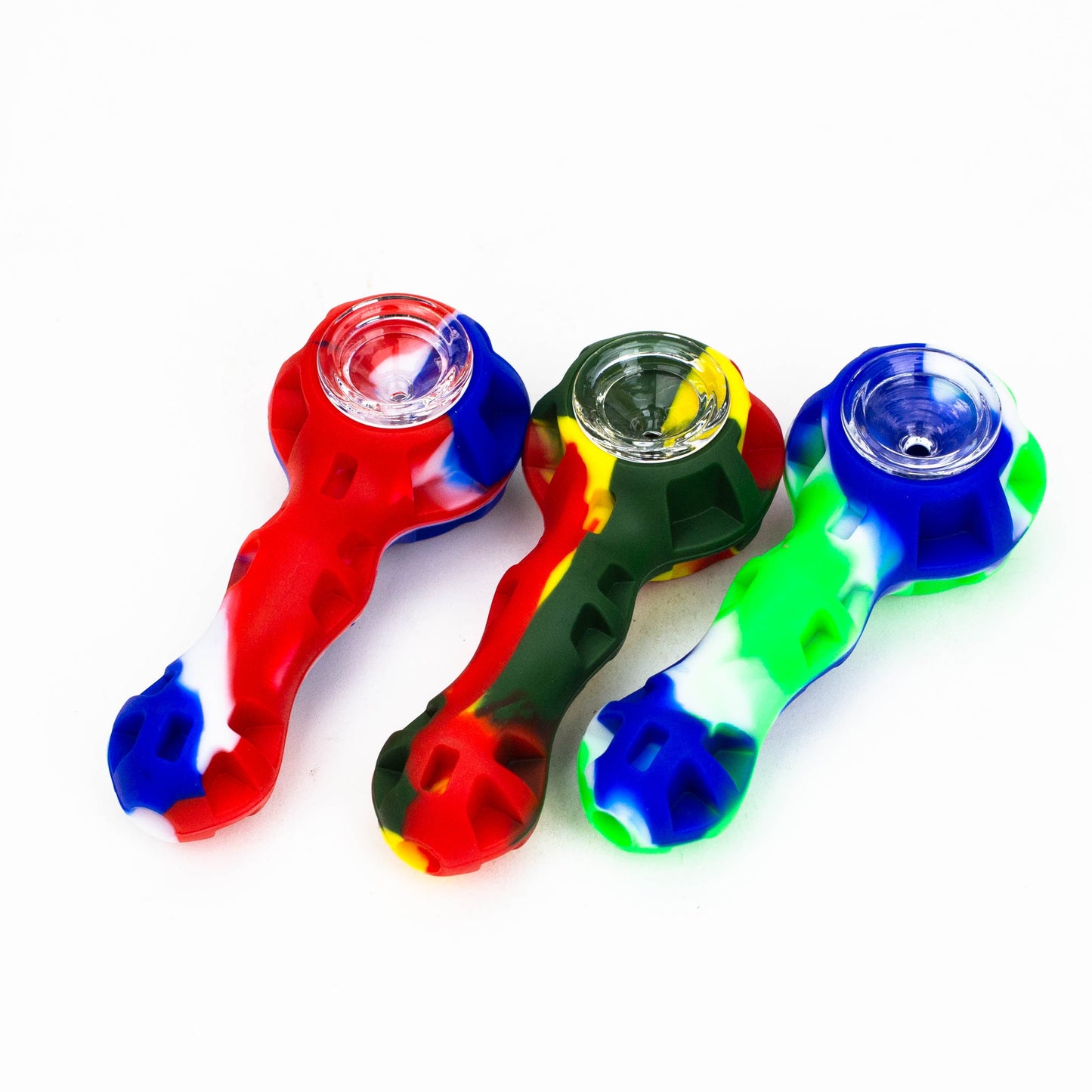 Silicone hand pipe with glass bowl and Dab tool Jar of 10_1