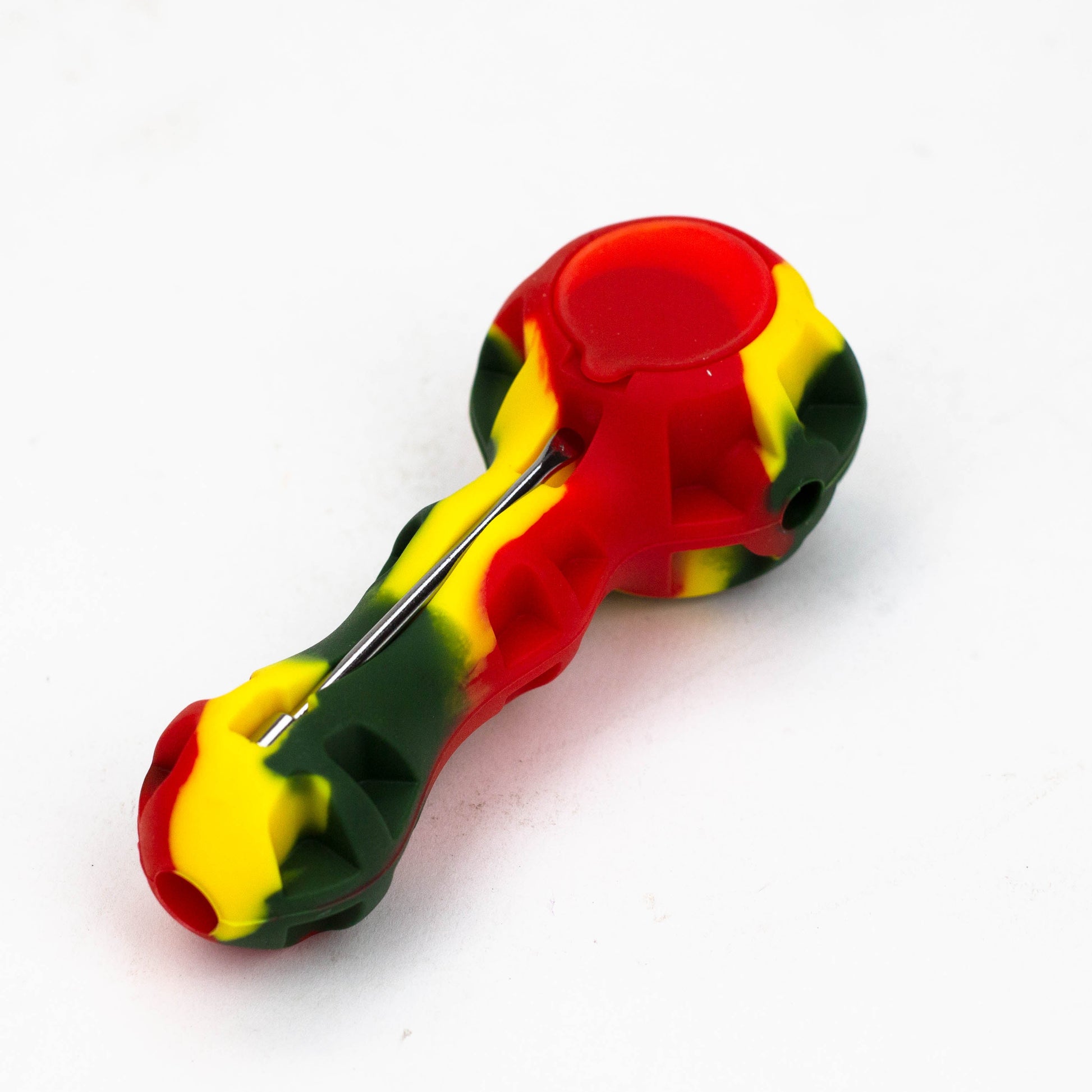 Silicone hand pipe with glass bowl and Dab tool Jar of 10_5