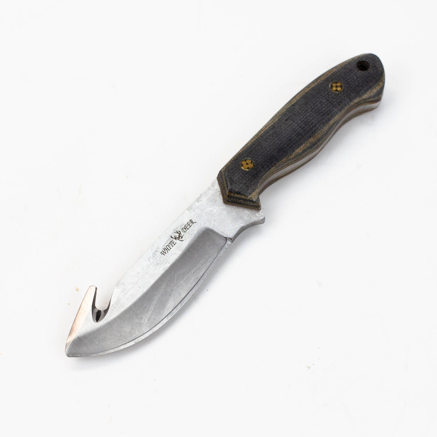 White Deer Skinner Knife Micarta with Wood Grips [WD9413]_4