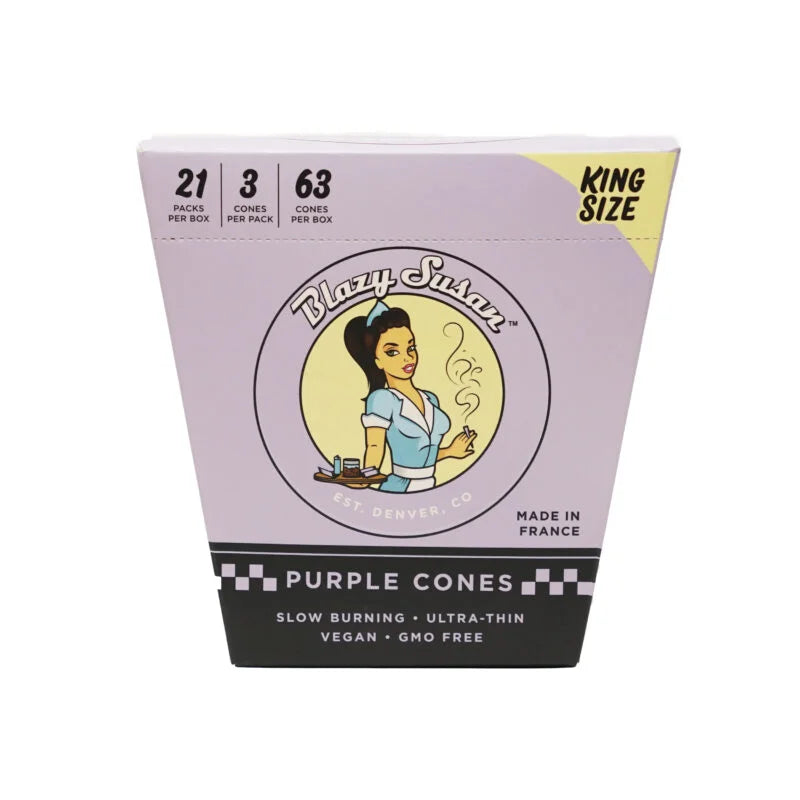 Blazy Susan | Purple King Size Cones Box of 21_1